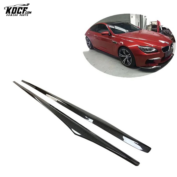 1 pair F06 F12 F13 Side Skirts Extension VRS style Carbon Fiber Side Skirts for BMW M6