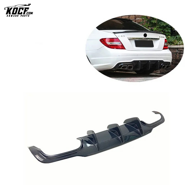 Big Fin Style Carbon Fiber Rear Bumper Diffuser Spoiler Lip For Mercedes Benz C63 W204 2012-14