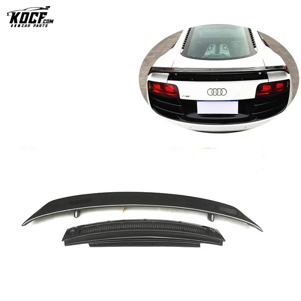 R8 V8 V10 COUPE GT style Carbon Fiber Rear Spoiler GT Wing with Base Panel Plate 10-15 MODEL