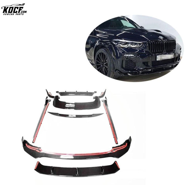 2019 X5 G05 M sport Body kit Carbon Fiber Front Bumper Lip Splitter Side Skirts Spoiler Diffuser set For BMW X5 G05