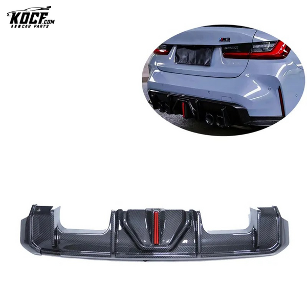 NEW COMING! G80 M3 LED Diffuser Carbon Fiber Rear Bumper Diffuser Lip Spoiler For BMW G80 M3 G82 M4 2021-2022