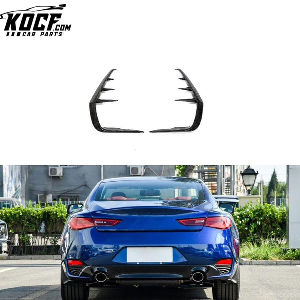 Carbon Fiber Q60 Rear Bumper Scoop Trim for Infiniti Q60 Sport Coupe 2-Door 2016-2021