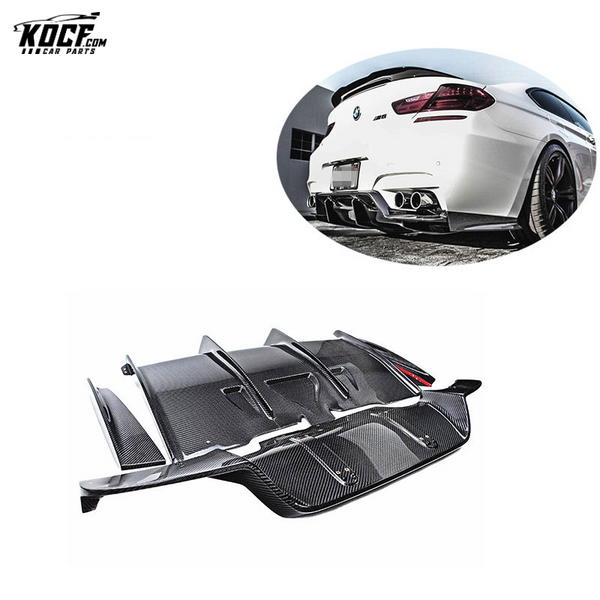 2012-2016 PS-MD style Carbon Fiber Rear Bumper Lip Diffuser Lip For BMW F06 F12 F13 M6 Coupe Sedan