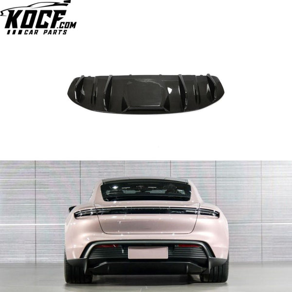 Dry Carbon Fiber Rear Lip Diffuser for Porsche Taycan 4S Sedan 4-Door ELECTRIC 2019-2020