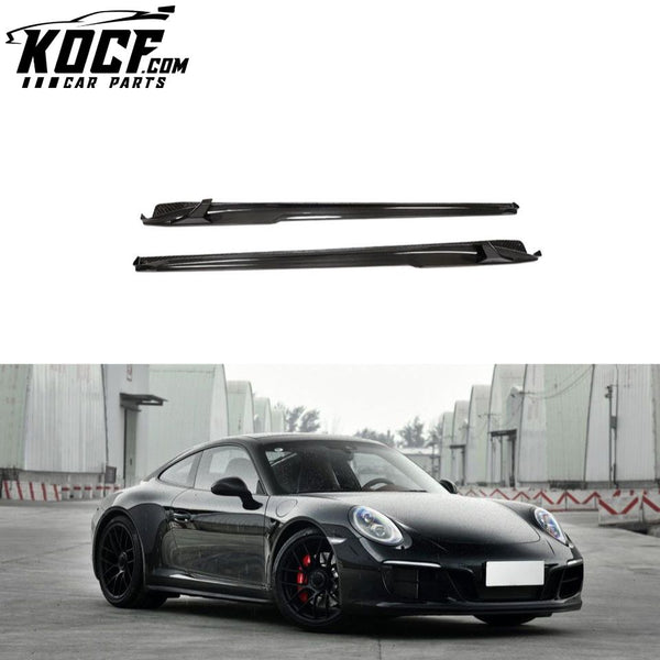 Dry Carbon Fiber 991 Side Skirts Splitter for Porsche 911 991 Carrera 4 GTS 3.0T 2017-2019