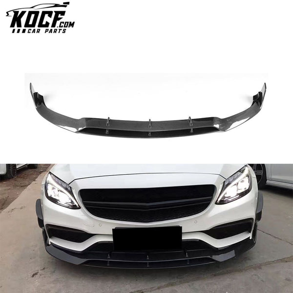 Carbon Fiber W205 Front Bumper Lip for Mercedes W205 C63 AMG Coupe 15-18