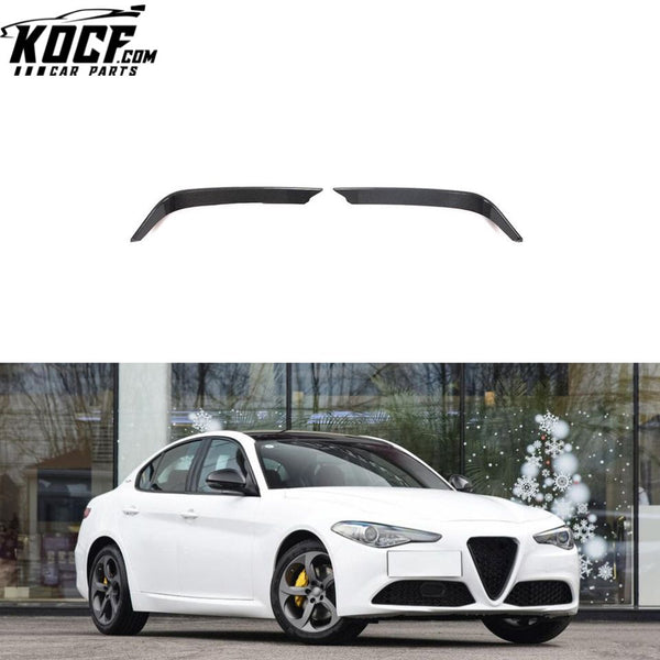 Carbon Fiber Front Bumper Fog Lamp Trims for Alfa Romeo Giulia Base Sedan 4-Door 2016-2020