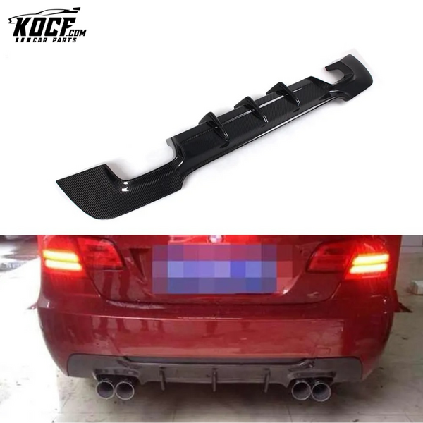 Carbon Fiber Quad Pipes E92 Rear Lip Diffuser for BMW E92 E93 335i M Sport Coupe 2-Door 10-13