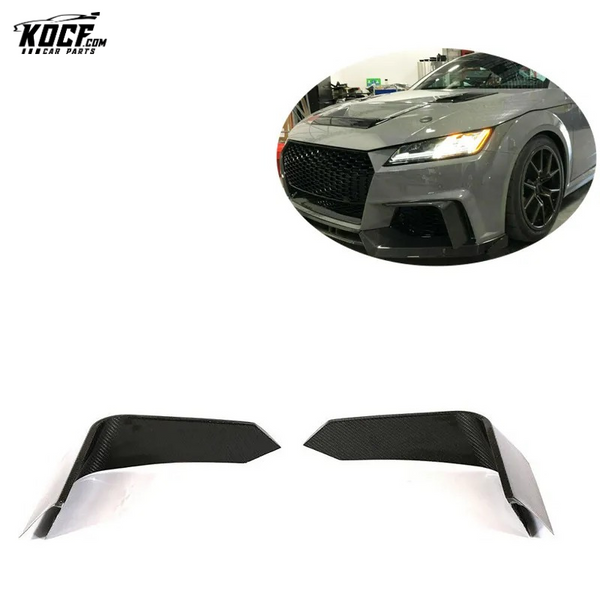 For 15-19 Audi TTRS MK3 Carbon Fiber Front Bumper Spoiler Fog splitter