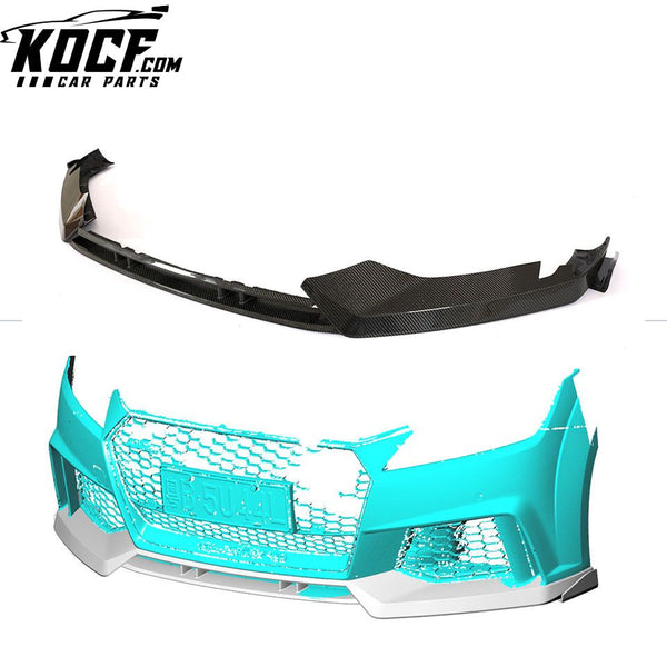 TTRS Carbon Fiber Car Front Bumper Lip Splitter for Audi TTRS MK3 8S 2016-2019