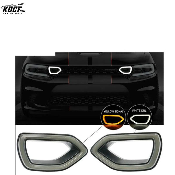 For 2015-21 Dodge Charger SRT Scat Pack Front Bumper Grille LED light DRL Signal light