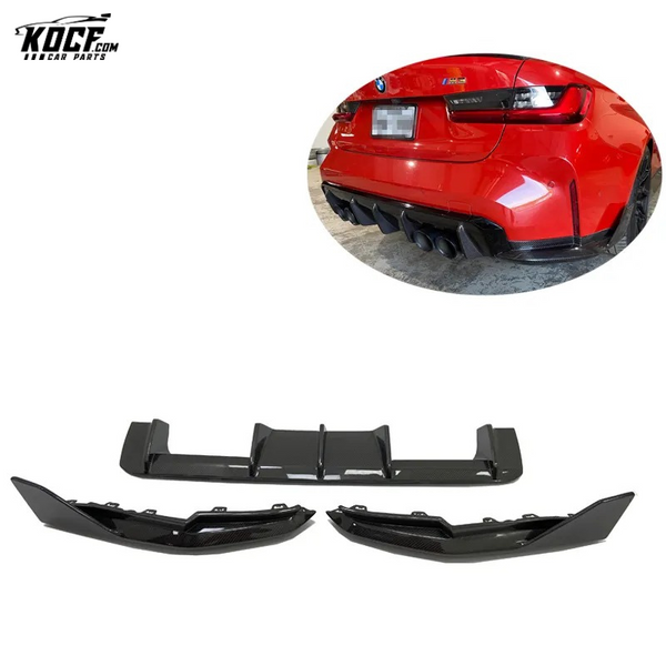 2020+ G80 M3 F82 M4 G83 MP Style Carbon Fiber Rear Bumper Lip Diffuser Spoiler with Side Splitter For BMW G80 G82 G83