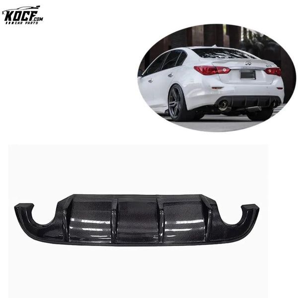 Fits 2015-17 INFINITI Q50 Carbon Fiber Rear Bumper Diffuser Lip Spoiler Q50 diffuser spoiler