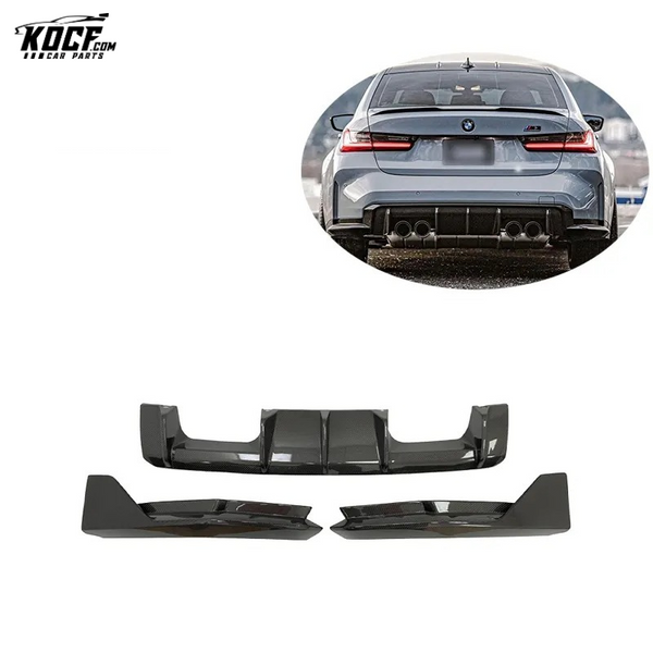 G80 M3 MP Style Carbon Fiber Rear Bumper Lip Spoiler Diffuser with Side Splitter For BMW G8x F82 M3 M4