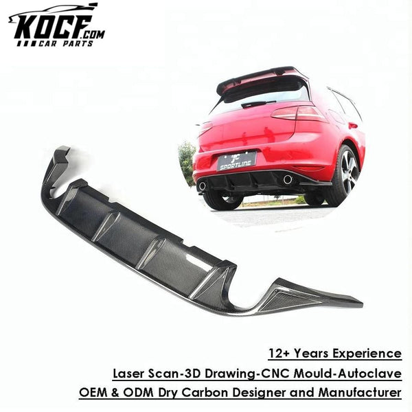 Carbon Fiber Rear Bumper Lip for Volkswagen VW GOLF VII 7 MK7 GTI