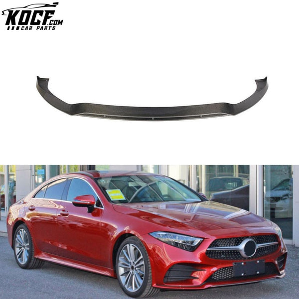 Carbon Fiber C257 Front Bumper Lip Spoiler for Mercedes Benz CLS400 CLS550 CLS53 AMG Sport 2018 2019