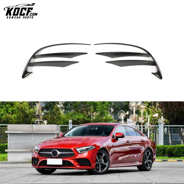 C257 Front Bumper Canards with Carbon Fiber Fog Lamp Vents for Mercedes Benz CLS400 CLS550 Sport 2018 2019