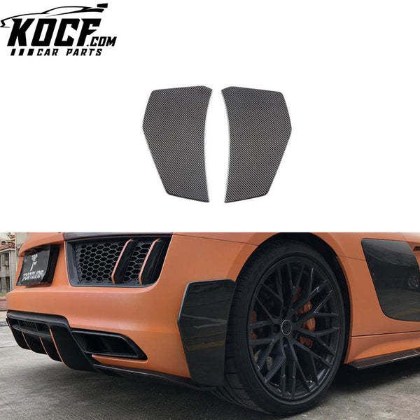 Pure Carbon Fiber R8 Rear Winglet Side Splitters for Audi R8 Gen 2 V10 2016- 2018