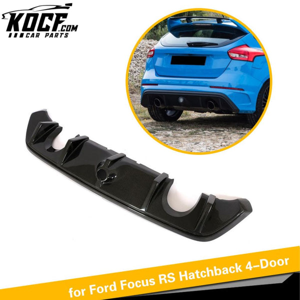 Carbon Fiber Car Bumper Rear Diffuser for Ford Focus RS Hatchback 16-18