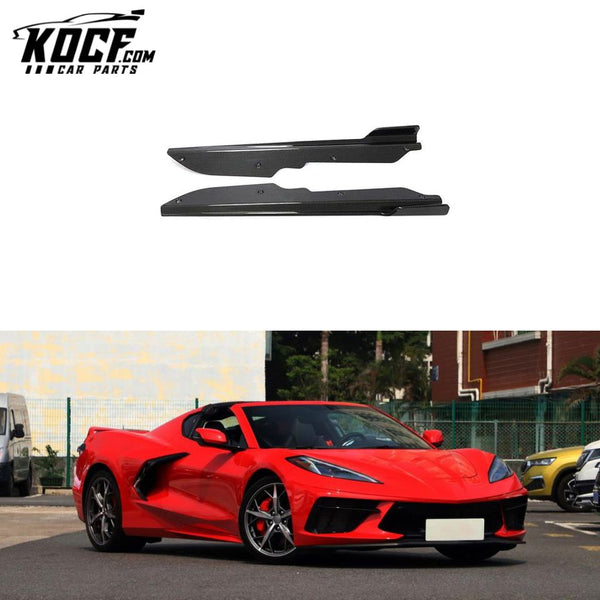 Carbon Fiber C8 Side Skirts for Chevy Corvette C8 2-Door Targa Top Coupe 2020-2021