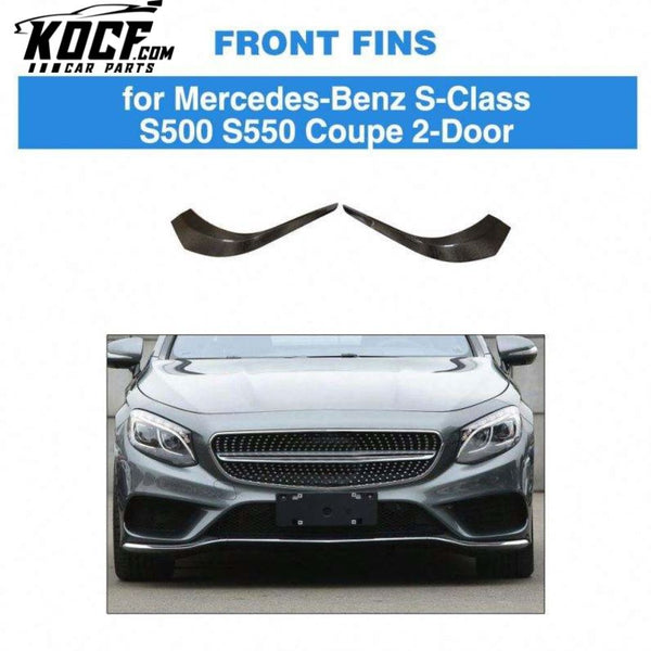 B Style S500 S550 Carbon Fiber Front Bumper Canards for Mercedes S Class S500 S550 Coupe 2-Door 14-17