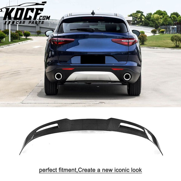 QV Carbon Fiber Rear Roof Spoiler for Alfa Romeo Stelvio Quadrifoglio 2017 2018