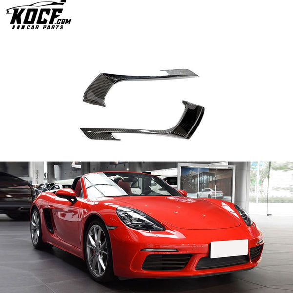 Exterior Decoration Carbon Fiber 718 Front Canards for Porsche 718 Boxster Cayman 2016-2019