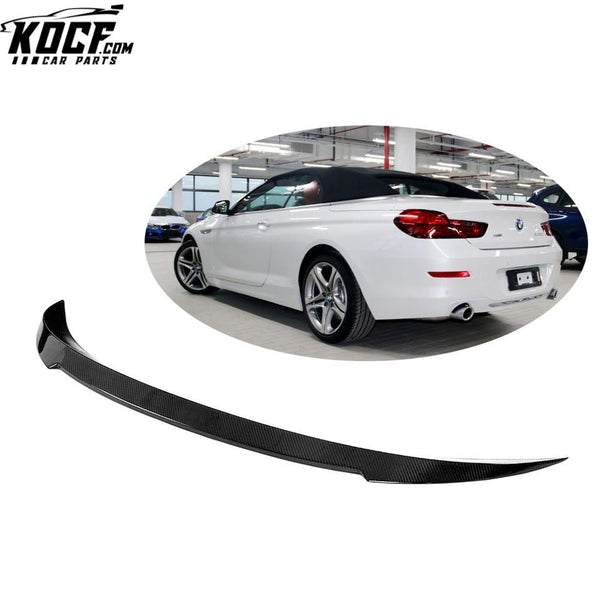 V Style Carbon Fiber 640i 650i Rear Spoiler for BMW F12 6 Series Convertible 13-18