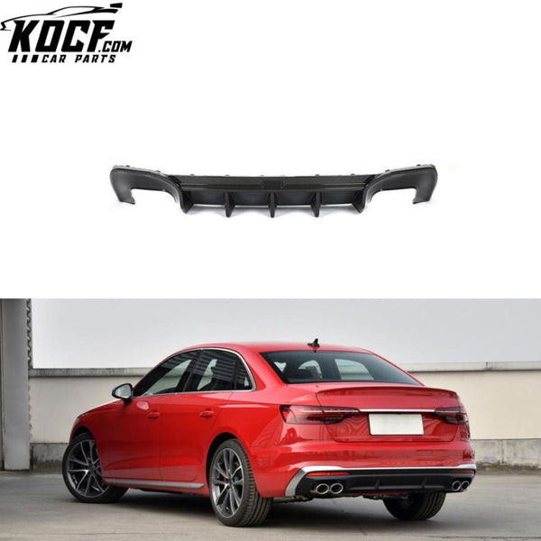 Carbon Fiber S4 Car Rear Bumper Diffuser for Audi S4 B9 Type 8W A4 Sline Sport Sedan 2020 2021