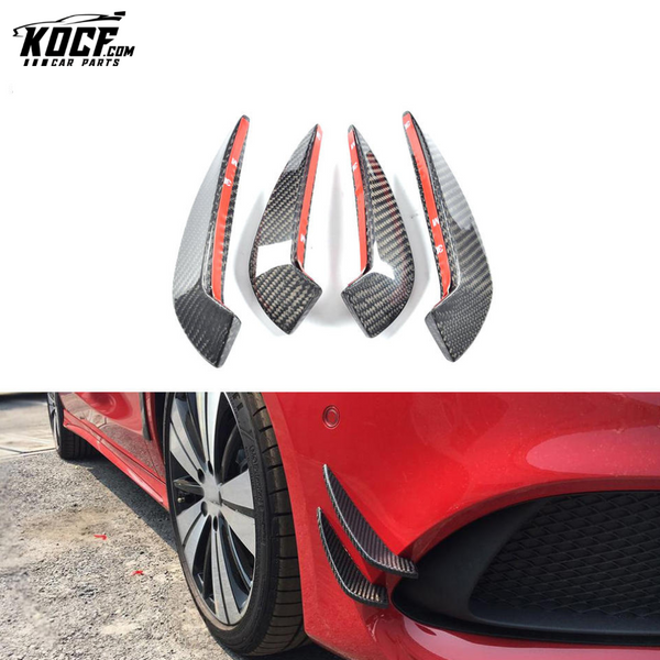 Pure Carbon Front Canards Trims for Mercedes CLA250 CLA45 AMG 13-18