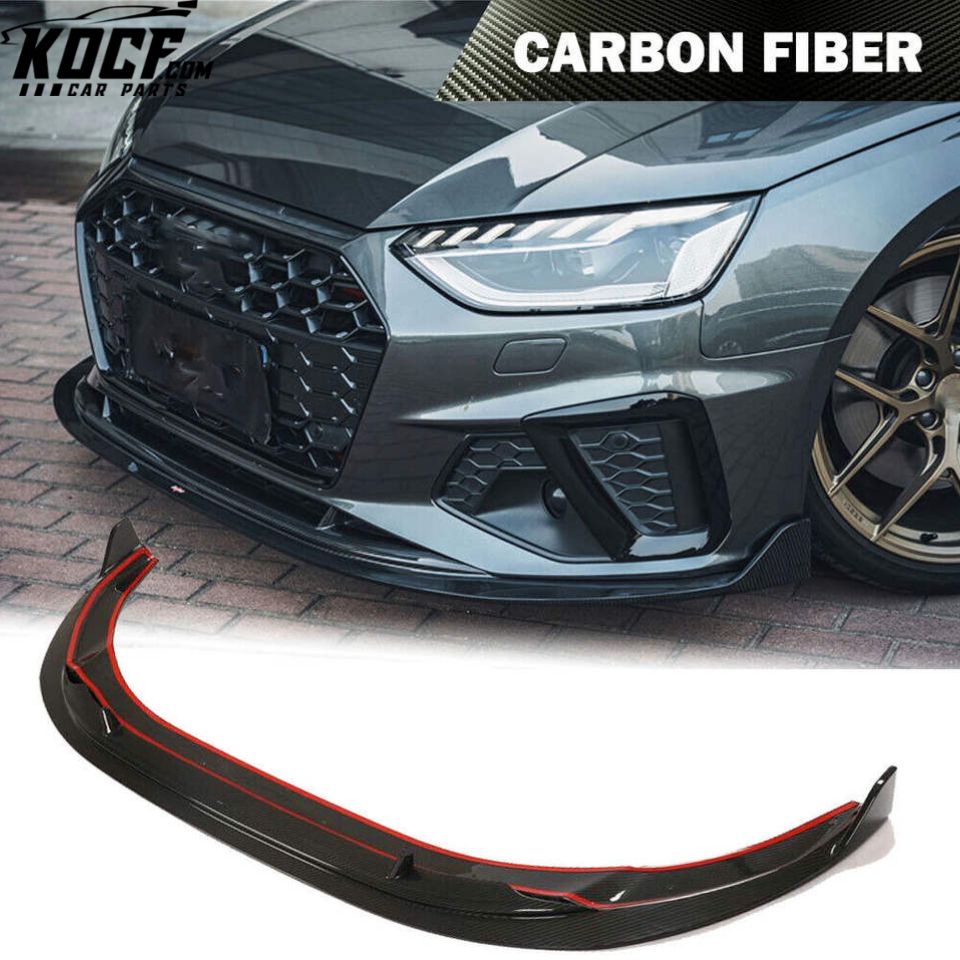 Jetcruise Carbon Fiber Front Bumper Lip Splitter For Audi A4 B8 Sedan (2009-2012) - S-Line
