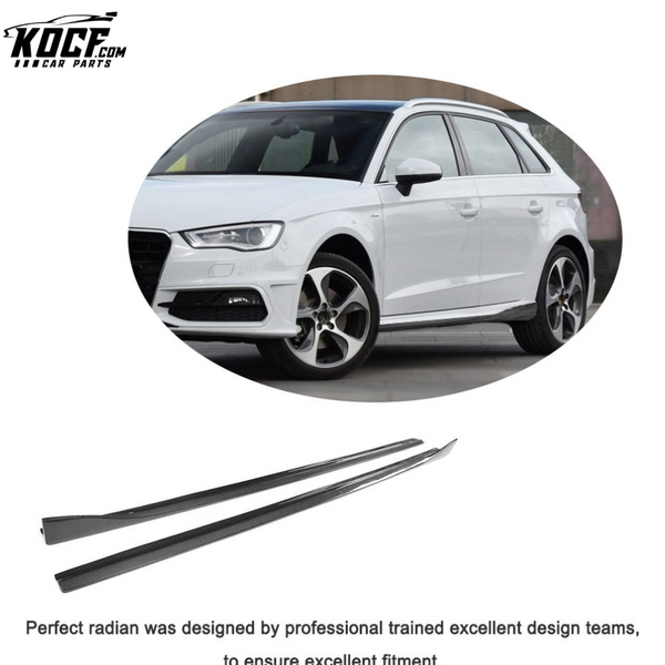 Carbon Car Side Skirts for Audi A3 8V S-LINE S3 Sportback 14-15