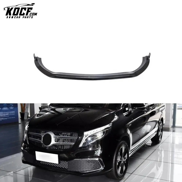 2PCS Carbon Fiber V250 Front Lip for Mercedes Benz V class W447 V220d Vito Passenger Van 4-Door 2020-2021