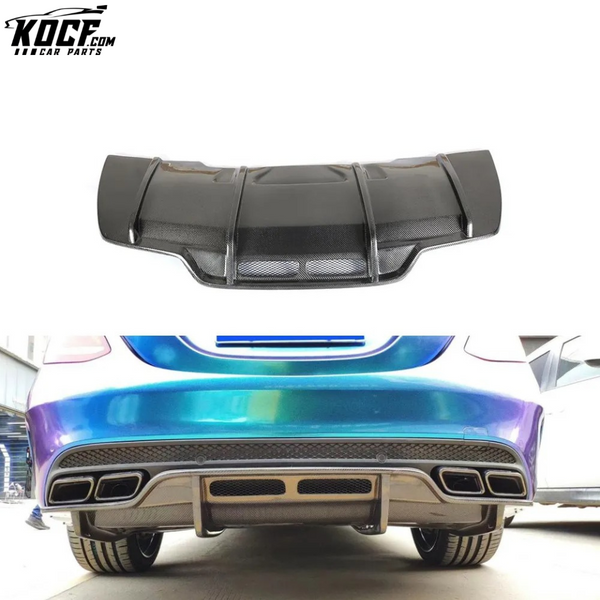 Carbon Fiber W205 C63 Rear Bumper Lip for Mercedes Benz C63 AMG Sedan 4-Door 15-18