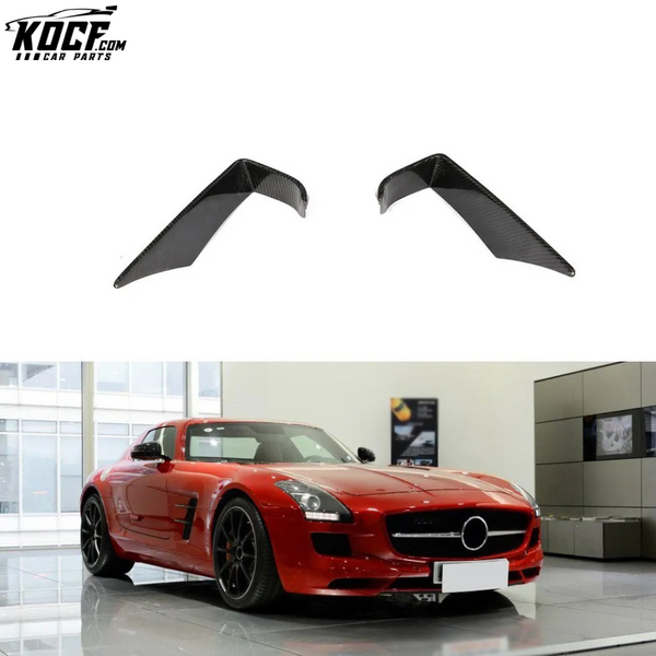 Carbon Fiber C197 Front Fog Lamp Vents Trim Flats for Mercedes Benz R197 SLS AMG GT 2010-2014