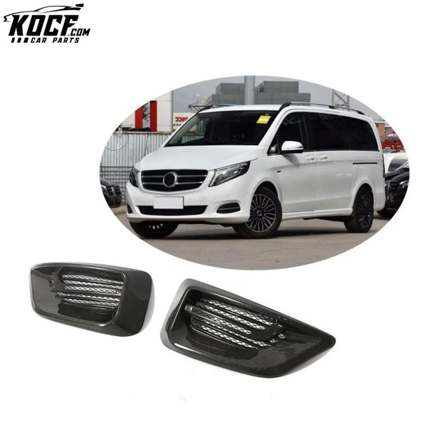 V-Class W447 Dry Carbon Front Fog Lamp Vents for Mercedes Benz Vito V220 V250 Van 16-18