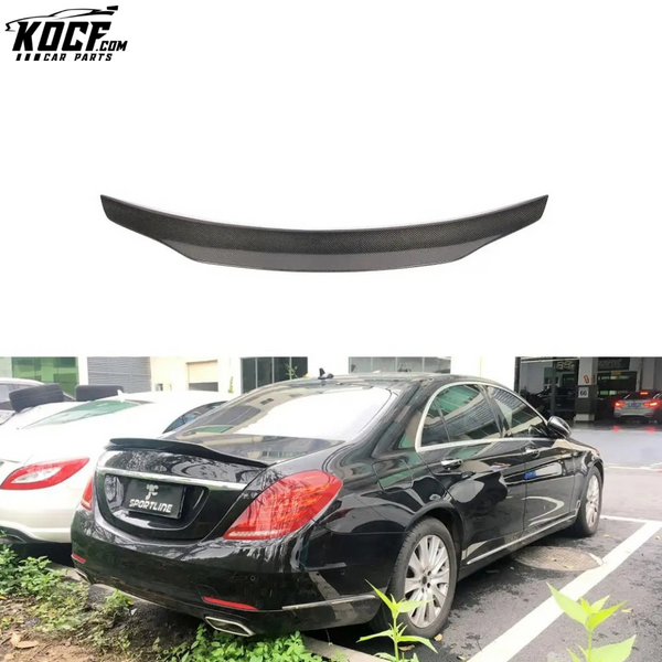 Carbon Fiber W222 Rear Trunk Spoiler for Mercedes Benz S400 S500 S550 S600 S63 S65 AMG Sedan 4-Door