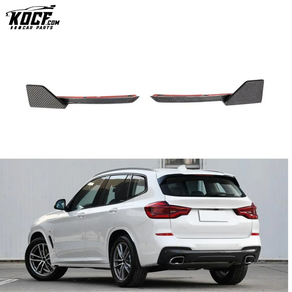 Carbon Fiber X3 Rear Winglet Bumper Splitters for BMW X3 G01 M40i Sport Utility 4-Door 2018 2019