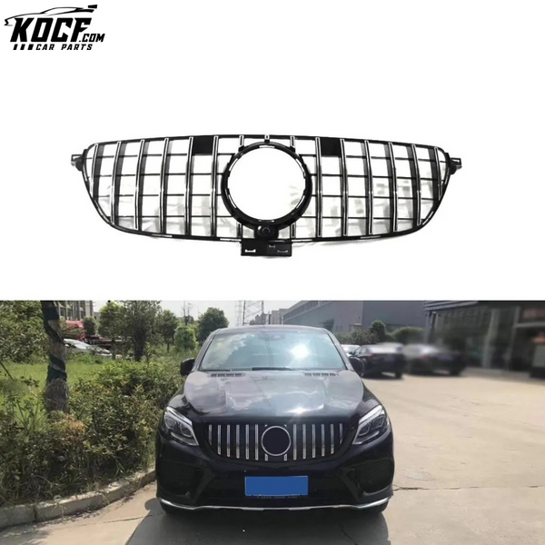 Silver Black ABS W166 GT Front Grille for Mercedes Benz C292 GLE350 GLE400 GLE450 GLE500 GLE63 AMG 15-19