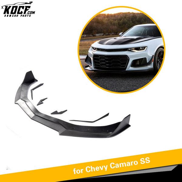 SS Style Carbon Front Bumper Lip with Canards for Chevy Camaro ZL1 14-2016