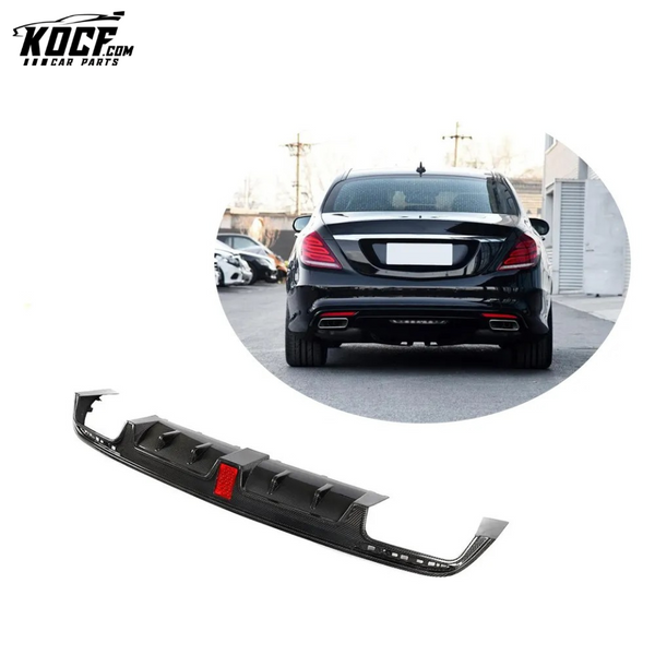 W222 Carbon Rear Diffuser for Mercedes Benz W222 S400 S65 S-Class AMG and Sport Sedan 4 Door