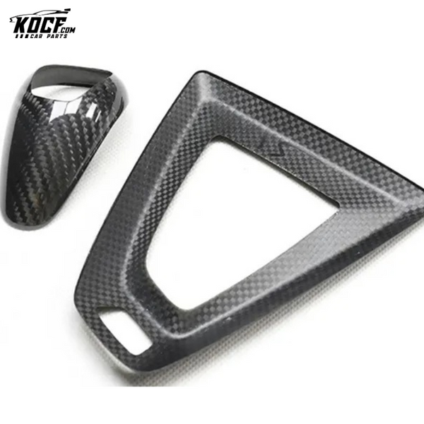 Dry Carbon Fiber interior trim shifter paddle knob cover base set For BMW F80 M3 F82 M4 LHD