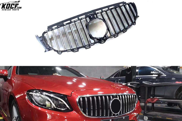 Silver W213 GT Front Grill for Mercedes Benz E43 AMG E200 E300 E400 Sport 17-18