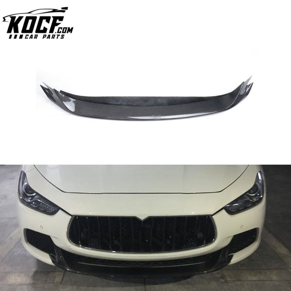 2014-2017 Carbon Fiber Center Lip Front Spoiler for Maserati Ghibli S Q4 Sedan 4-Door