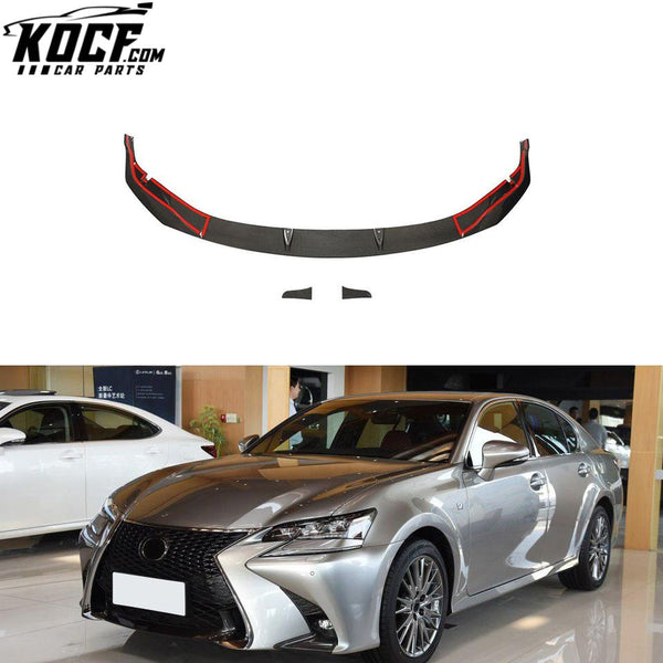 Carbon Fiber GS F Sport Front Bumper Lip for Lexus GS300 GS350 GS450 F Sport Sedan 4-Door 2016-2019