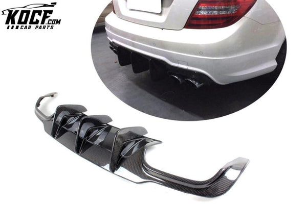 Carbon Fiber W204 C63 Rear Bumper Diffuser for Mercedes-Benz C-Class W204 C63 AMG C300 Sport Sedan 2012 - 2014