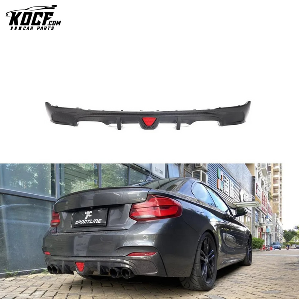 Carbon Fiber F22 Rear Bumper Lip Quad Pipes for BMW M235i M240i M Sport Coupe 2-Door 2014-2019