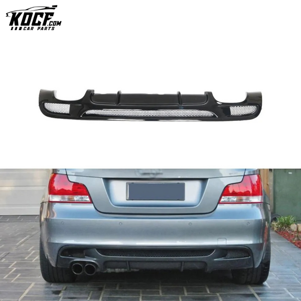 Black Painted FRP E82 Rear Bumper Lip Quad Pipes for BMW E82 E88 125i 128i 135i M Sport 12-13