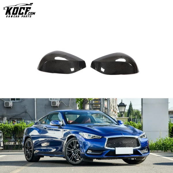 Dry Carbon Fiber Q70 Car Rearview Mirror Covers for Infiniti Q50 Q60 Q70 Sedan 4-Door 2013-2021