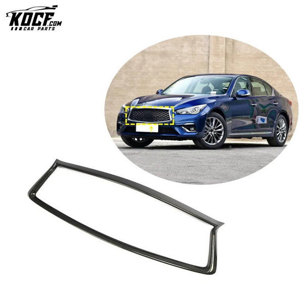 Carbon Fiber Q50 Front Grill Cover for Infiniti Q50 2018-2019 Sedan 4-Door